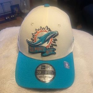 New Era Cream Fitted Miami Dolphins Hat